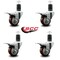 Service Caster 3'' Maroon Poly Swivel 1-5/8'' Expanding Stem Caster Set Total Lock Brake, 4PK SCC-EXTTL20S314-PPUB-MRN-158-4 - alternate 4